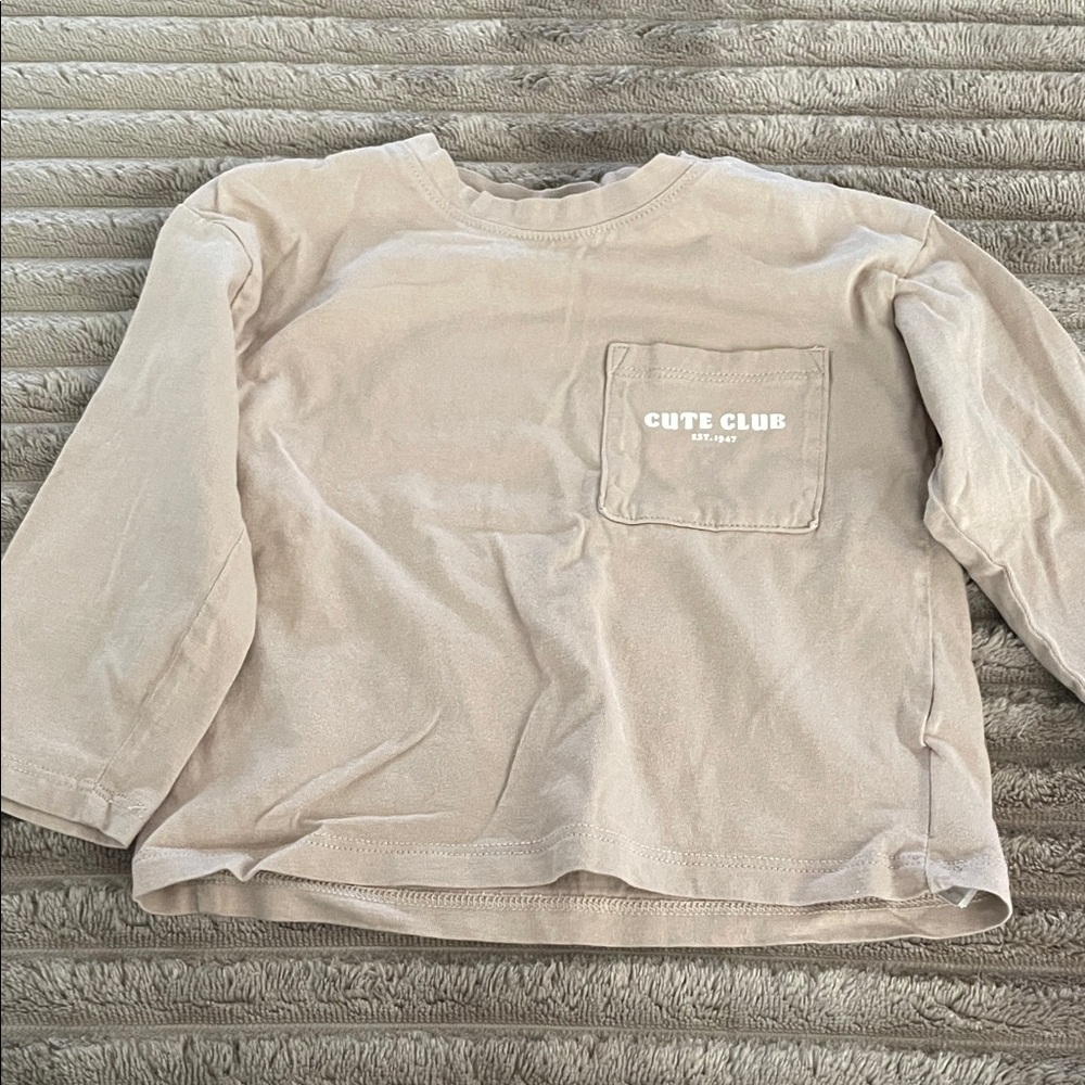 H&M Neutral Beige Baby Tee - Pocket Detail